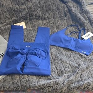 AYBL Cobalt Seamless Sports Bra and Leggings Set